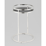 Журнальный столик Гестия 41*60см стекло черное сталь серебро