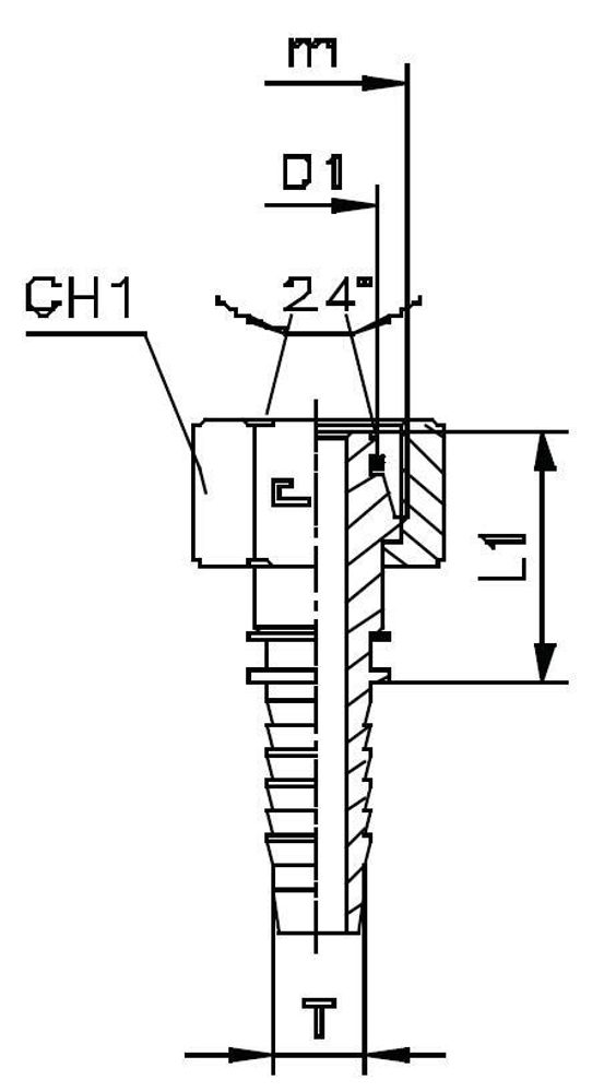 Фитинг DN 08 DKO-L (Г) 16x1.5 10 CAST