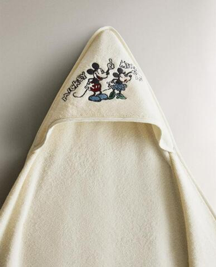ZARA HOME ДЕТСКОЕ ПОЛОТЕНЦЕ С КАПЮШОНОМ МИККИ И МИННИ ©DISNEY, ЖЕЛТЫЙ