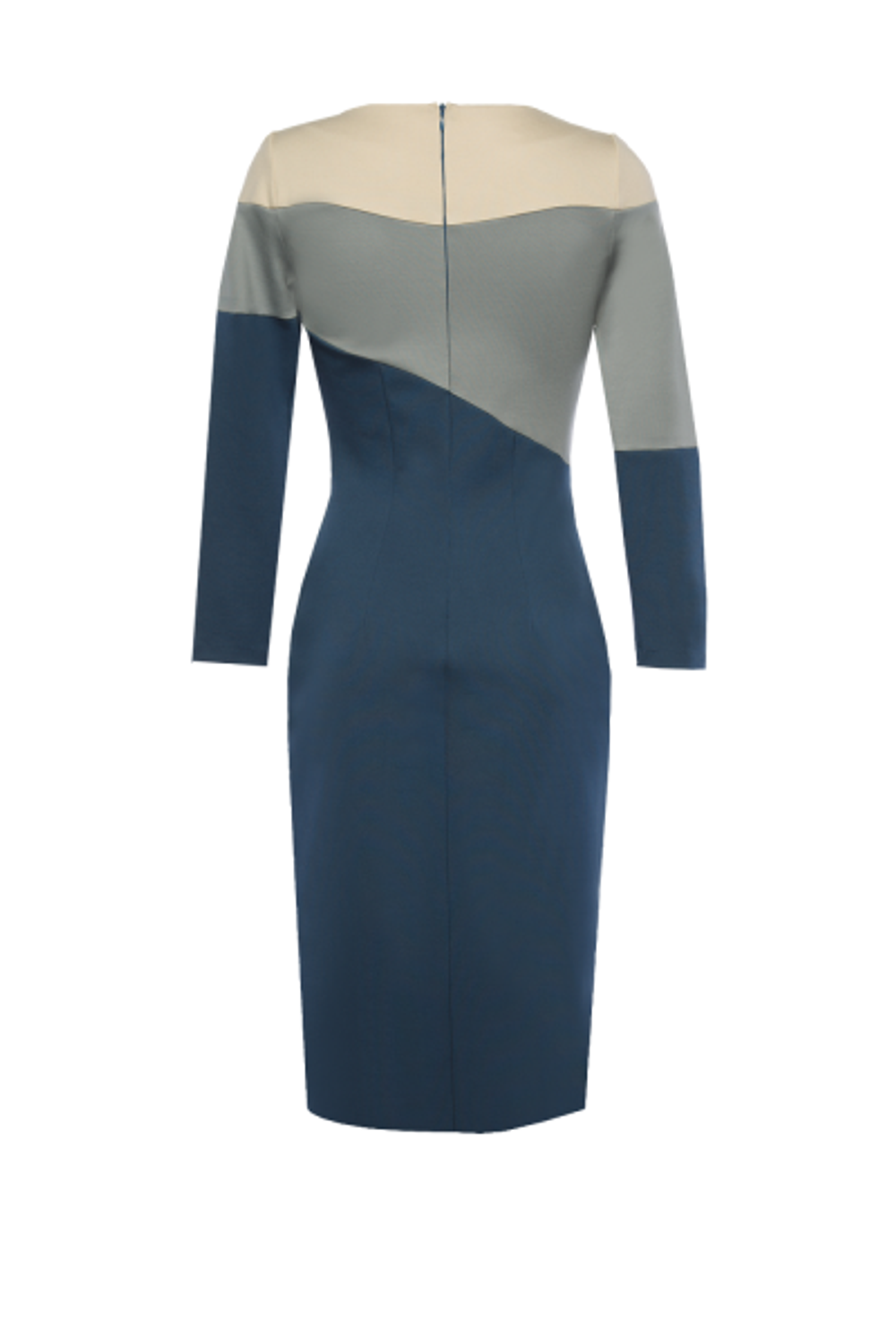 Платье футляр с контрастной отделкой разреза 10-18FW