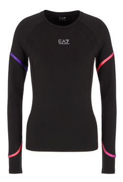Женская теннисная куртка EA7 Woman Jersey Sweatshirt - Black