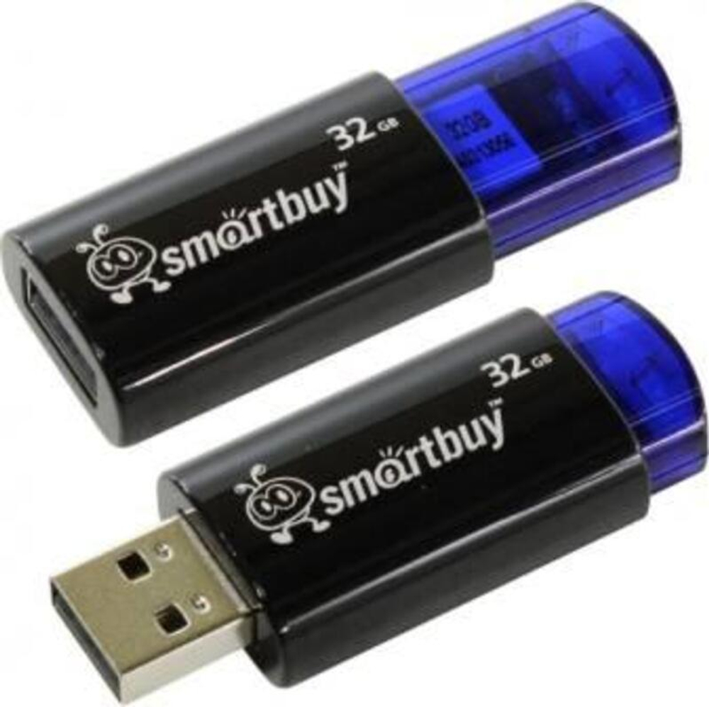 Флеш-накопитель USB  32GB  Smart Buy  Click синий