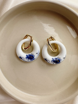 Серьги Гжель бублики