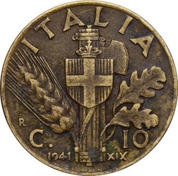 10 чентезимо 1941 Италия