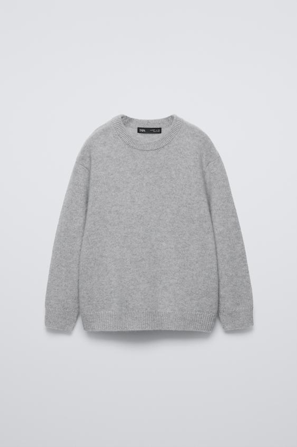 ZARA СВИТЕР ИЗ 100% КАШЕМИРА, СЕРЫЙ