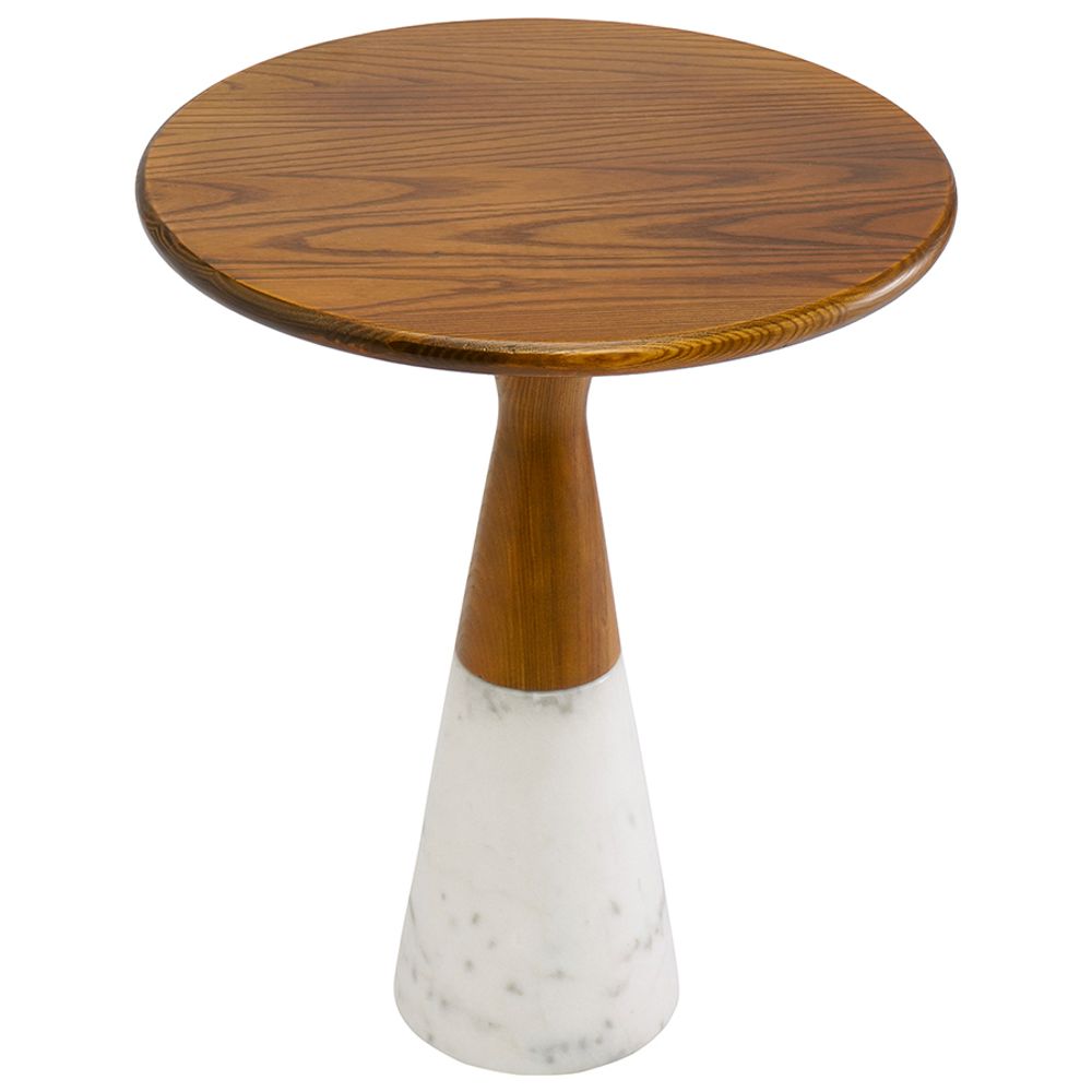 Столик кофейный Ashil, 45 см, натуральное дерево/мрамор