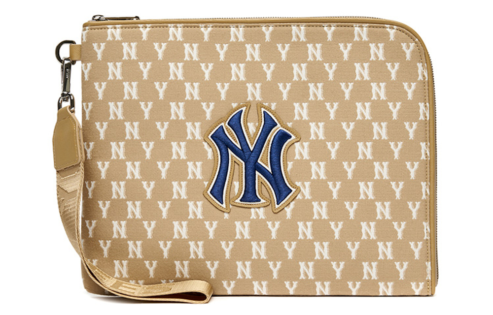 MLB Monogram Collection Polyester Wallet Clutch Regular Unisex Khaki