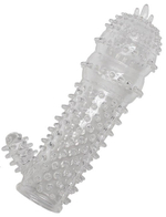 Насадка с пупырышками и стимулирующим отростком из серии PENIS XL (Цвет: прозрачный)