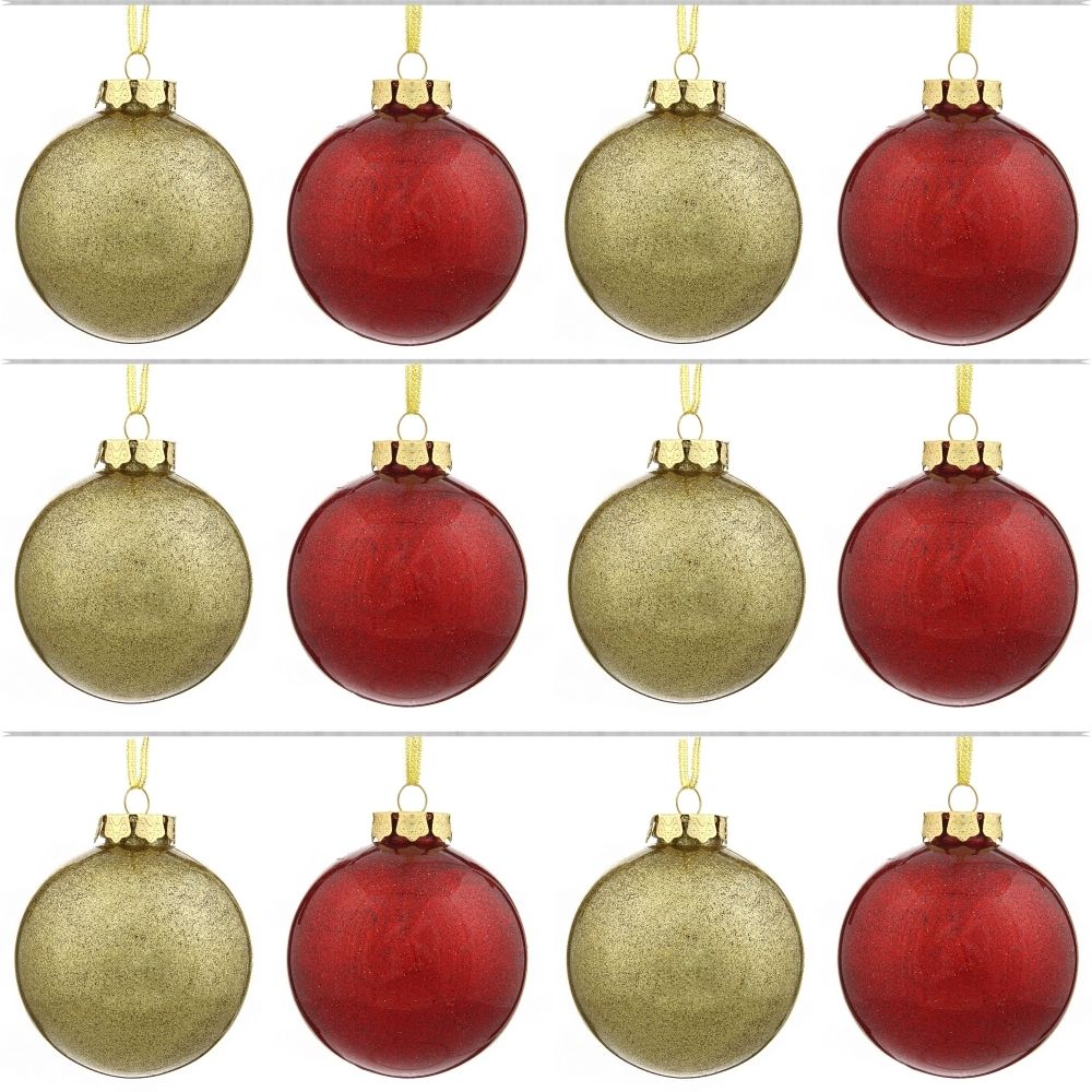 GAEM Набор из 12шт, Украшение новогоднее Шар "Счастливый день", D8 см, L35 W27 H8 см