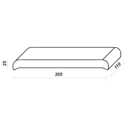 Парапетная плитка КР 30 (305х110х25 мм) вишнёвый