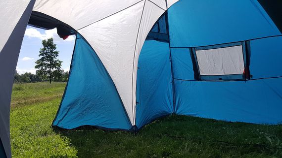 Палатка Canadian Camper SANA 4 PLUS, цвет royal, веранда изнутри.