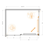 Душевой уголок Cezares LUX-AH-FS-11-130/100-C-GM, 130х100х195, профиль оружейная сталь, стекло прозрачное