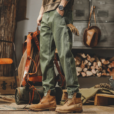 Мужские джинсы Jerryeno в американском ретро стиле, весна-осень,модная брендовая рабочая одежда, свободные повседневные брюки для мужчин