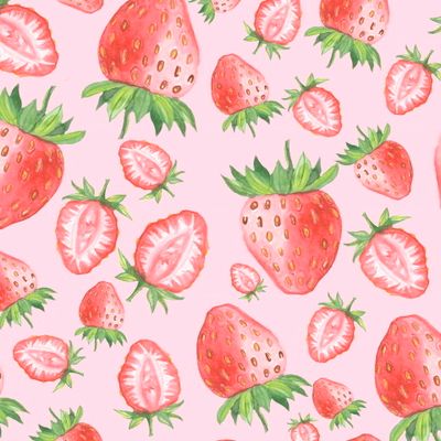 Клубничка розовый фон