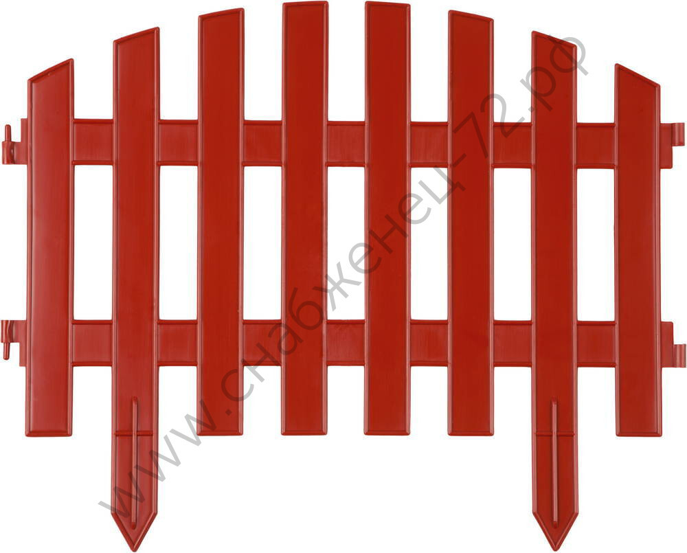 GRINDA Ар Деко, 28 х 300 см, терракот, 7 секций, декоративный забор (422203-T)