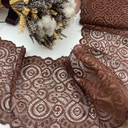 Кружево эластичное коричневое 17 см