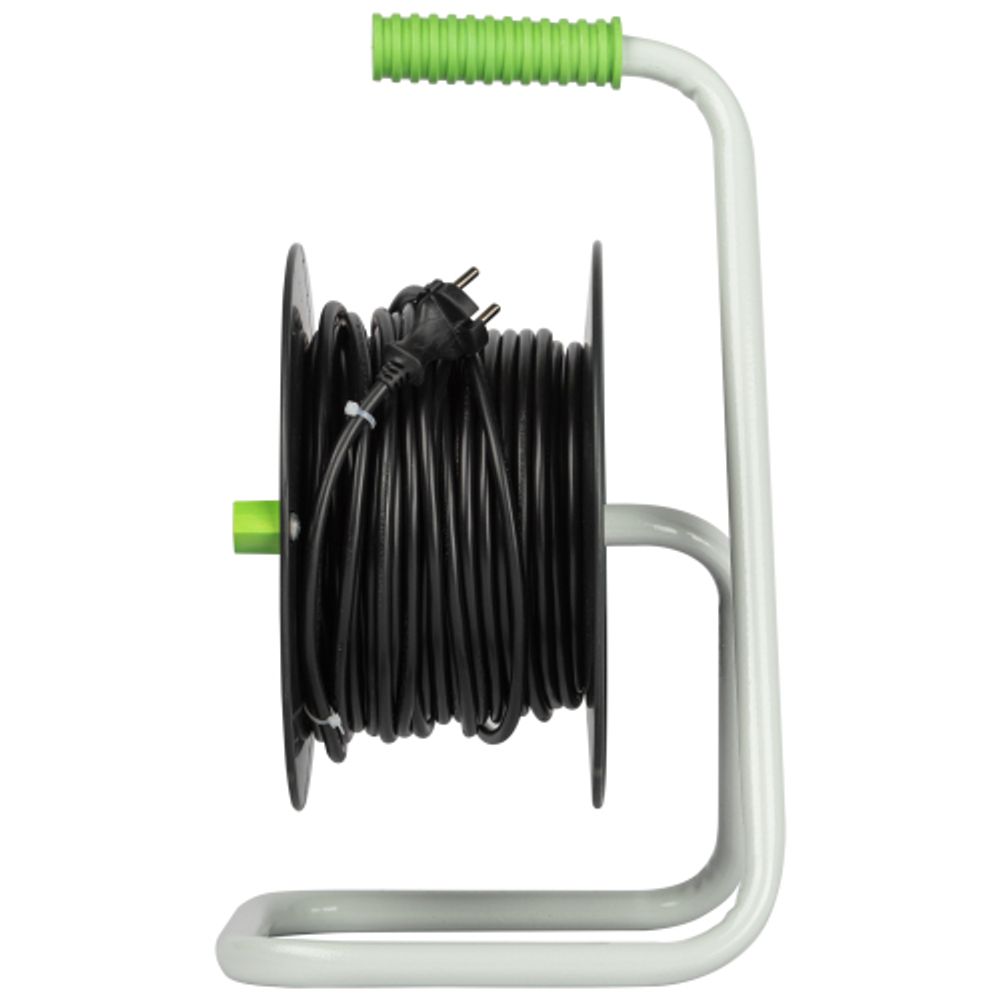 Удлинитель силовой ЭРА GREEN LINE KAT-2x1.5-30m Greenline на катушке пластик 4 розетки без заземления 30м ПВС 2x1.5мм2 | Силовые удлинители