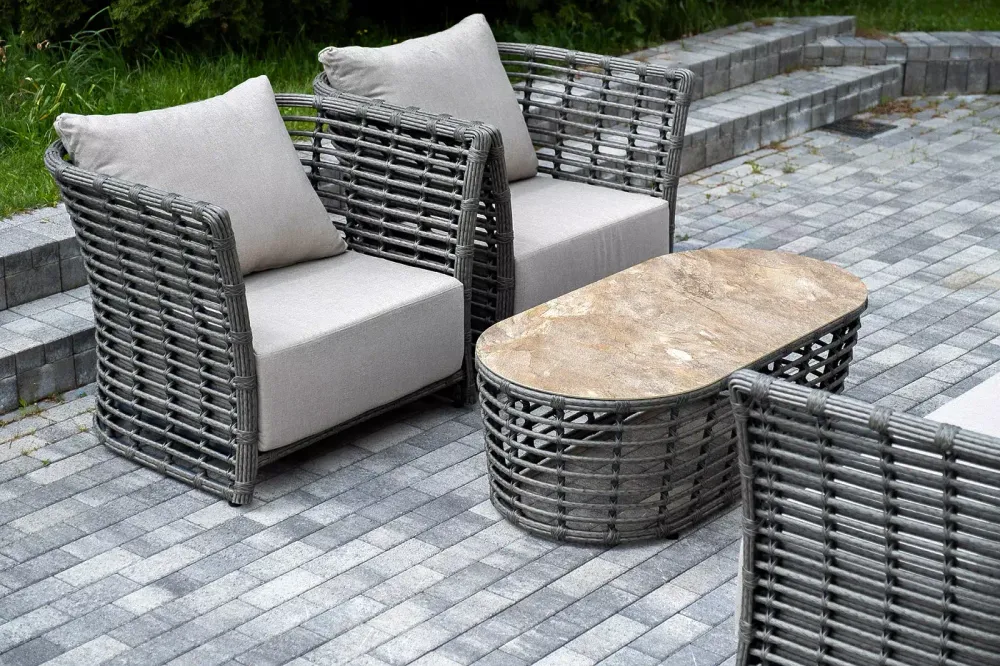 "Валенсия" лаунж-зона из искусственного ротанга, цвет серый