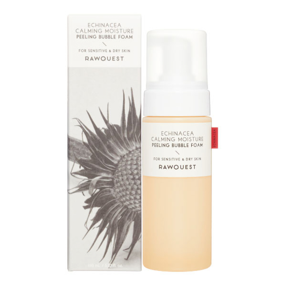 RAWQUEST Echinacea Calming Moisture Peeling Bubble Foam Увлажняющая успокаивающая кислородная пилинг-пенка для умывания с экстрактом эхинацеи 150мл