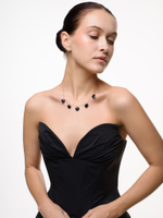 Чокер "Amour" с черным агатом Silver