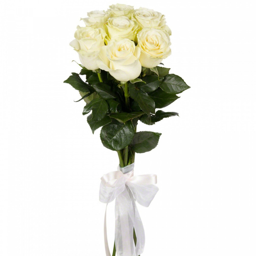 White Roses with Ribbon