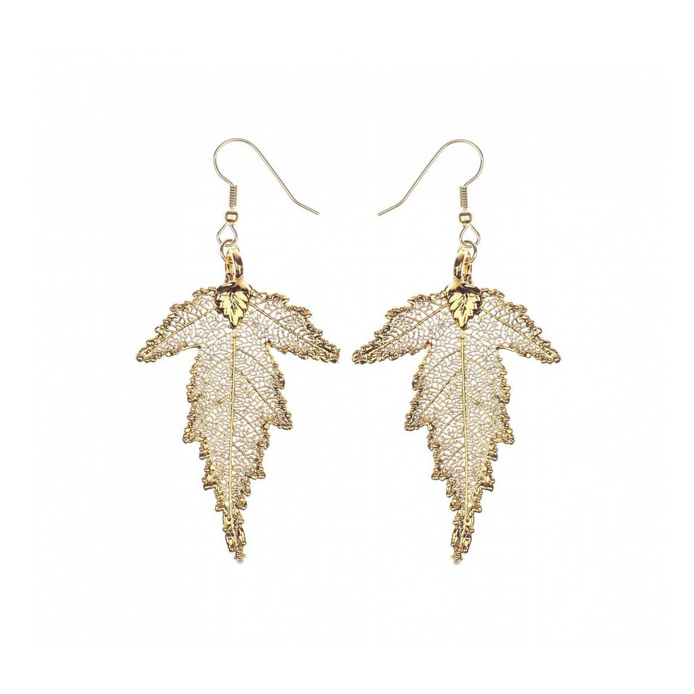 Серьги листья Ester Bijoux Шелковица LF57C-G BR