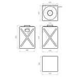 Ёмкость вертикальная 120л Политим 120 л. прямоугольный (440x440x655см;синий) - арт.560717