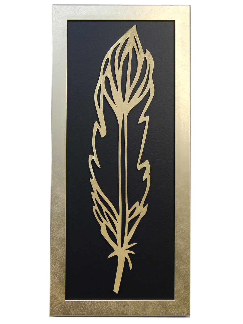 Панно на стену для интерьера в раме "Перья" 18*40 см