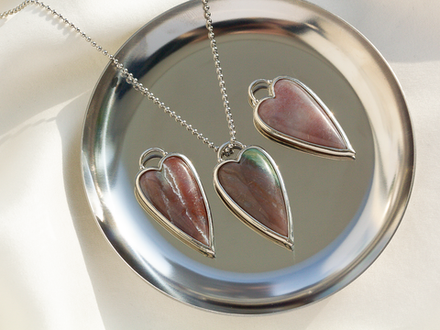 Подвеска "Сердце" 37,5мм, из агата