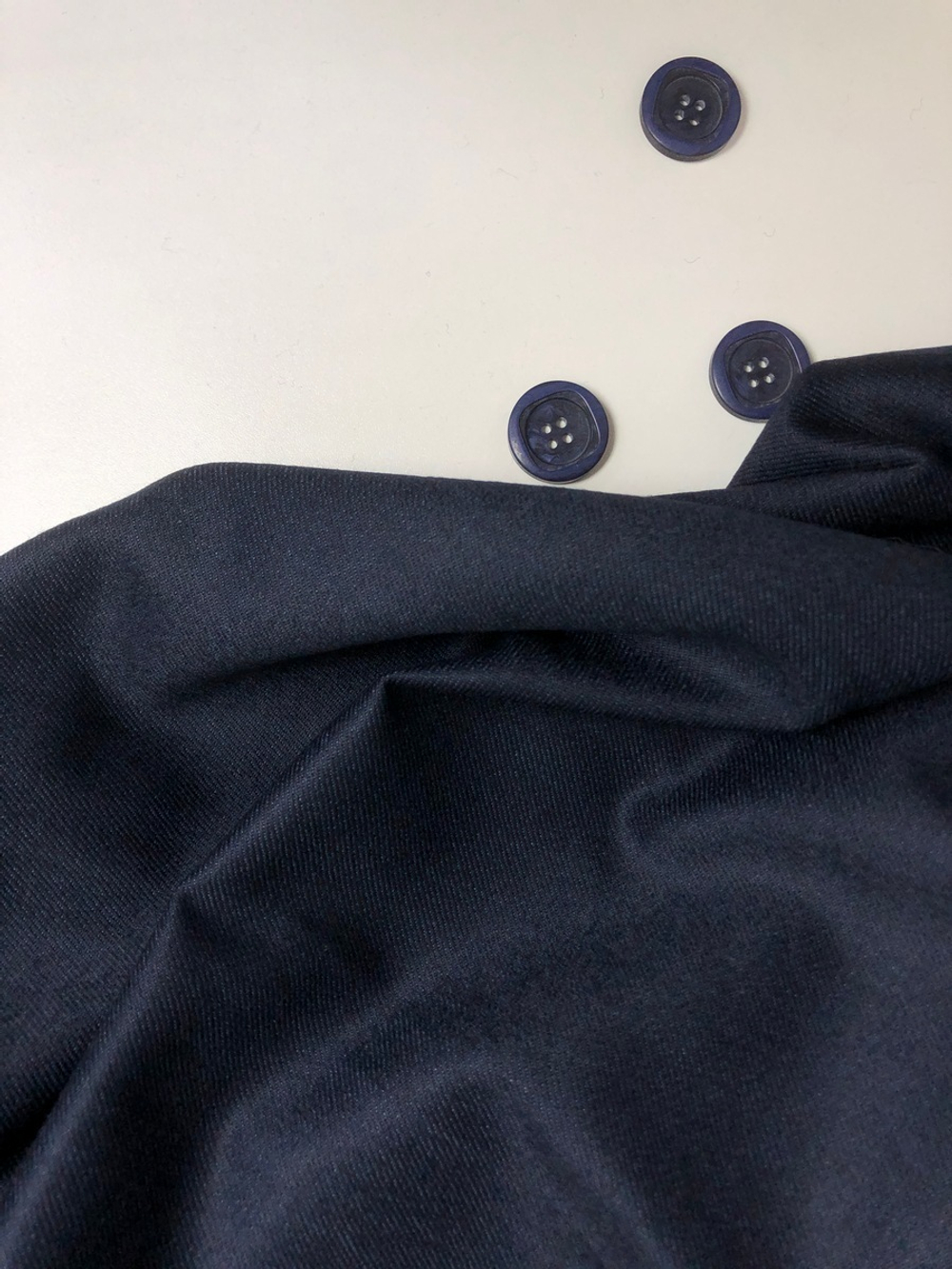 Костюмная шерсть, синий темный, отрез 1,1м