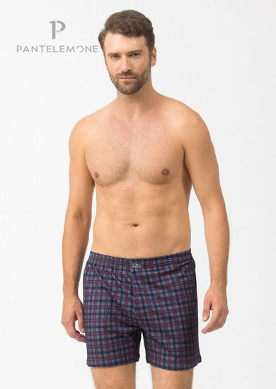 Трусы мужские семейные Pantelemone PMB-402, клетка синяя