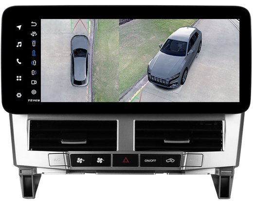 Магнитола Lexus RX 2003-2009, Toyota Harrier XU30 2003-2013 (цветной, рамка серо-бежевая) - Teyes LUX ONE 360 монитор 12.3" 2K QLED на Android 10, CarPlay, 4G SIM-слот, 4 камеры в комплекте