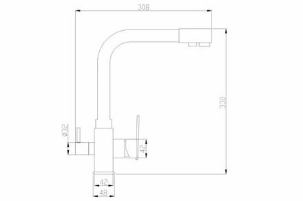 Смеситель Steel Hammer SH 805 SATIN для кухонной мойки