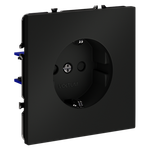 Розетка встраиваемая VOLTUM S70 с заземлением и защитными шторками, 16А, (черный матовый)
