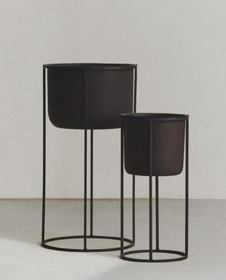 Zara Home Кашпо из металла, цвет чёрный, 45.5 см