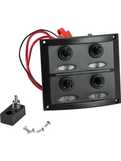 Эл. панель 12В, 4 Тумблера ON-OFF (индикация) IP65