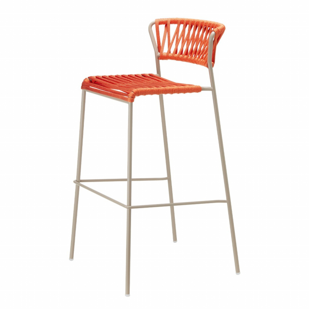 Стул барный плетеный Scab Design Lisa Filo, тортора, оранжевый