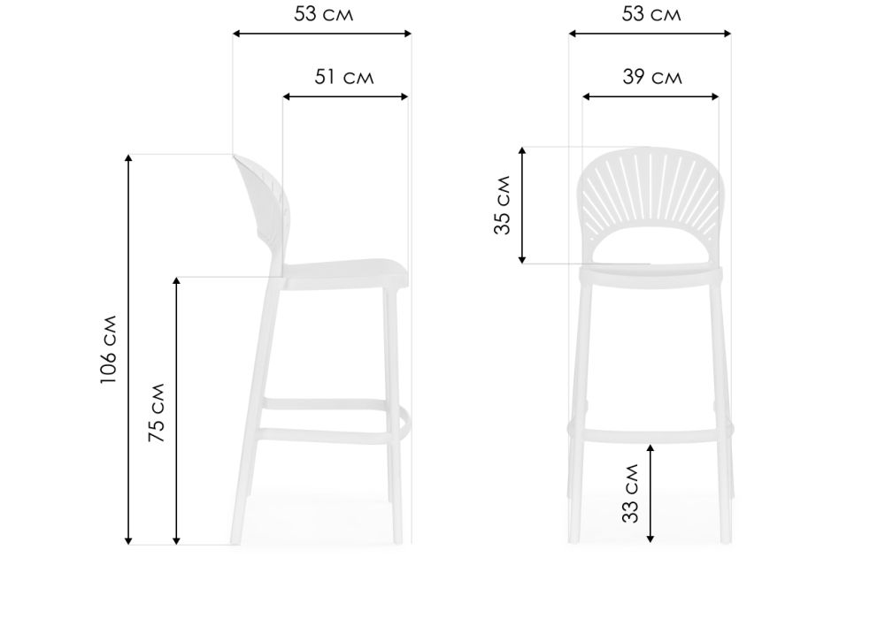 Барный стул Sim white