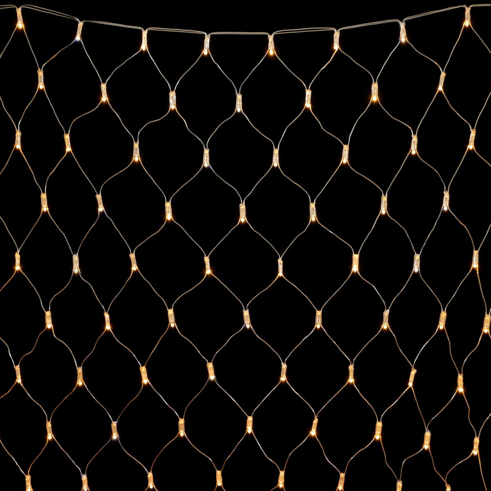 Светодиодная сетка с колпачком 2*3 м., 220В, 384 теплых белых LED, провод прозрачный ПВХ, IP65, LTC (NTL384CAP-10-2WW)