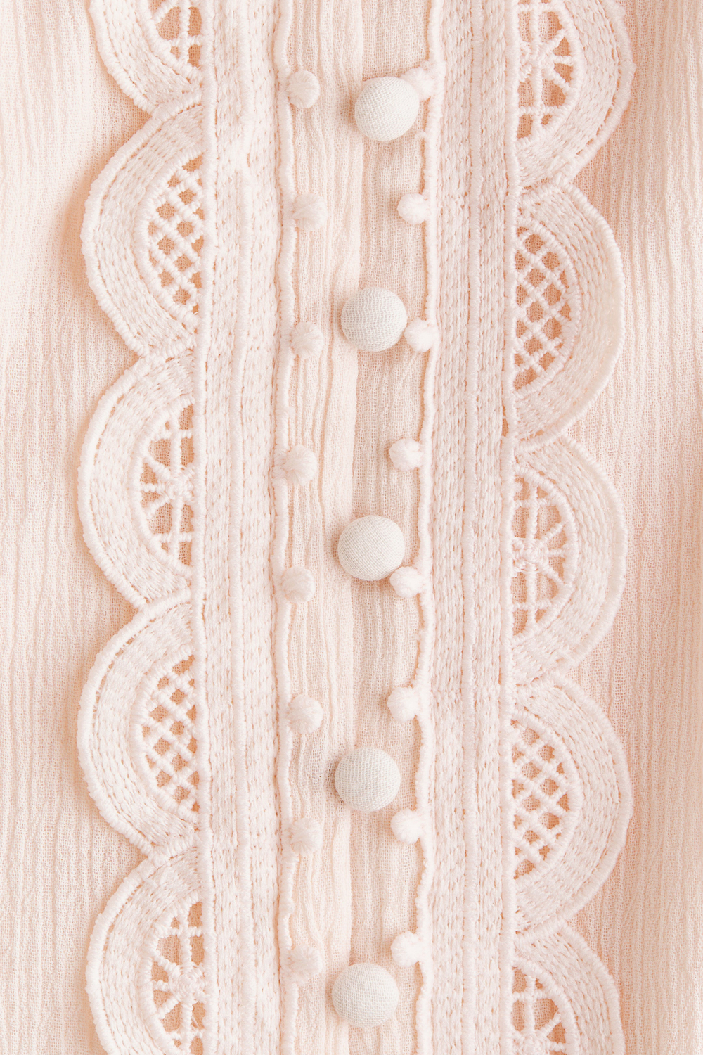 H&M Платье с кружевной отделкой, светло-розовый