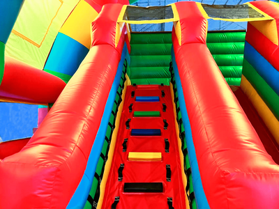 Надувной батут "Страна Сафария" с крышей и высокими горками 11*8*6 м