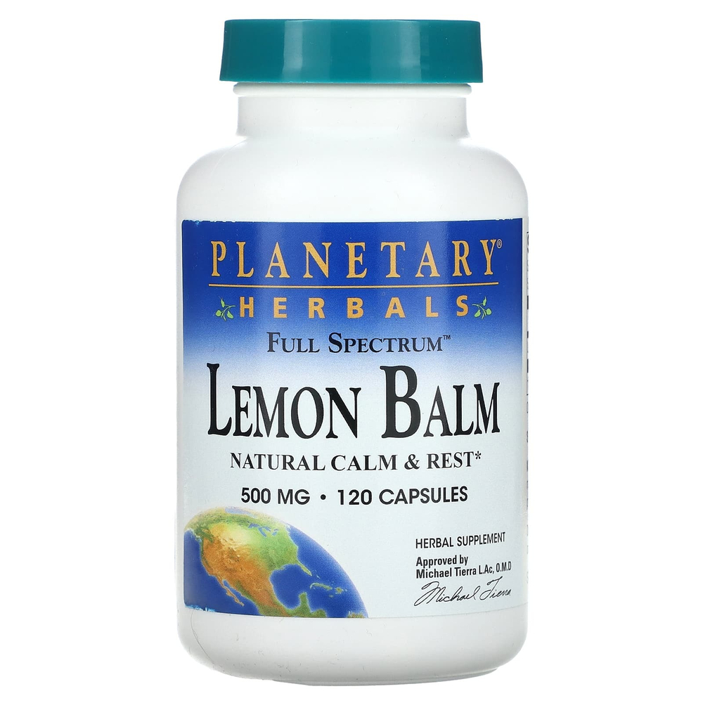 Planetary Herbals, Лимонная мелисса Full Spectrum ™, 500 мг, 120 капсул