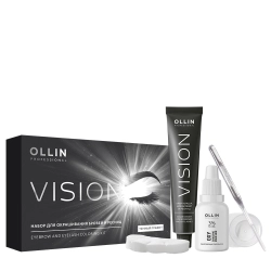 Набор для окрашивания бровей и ресниц, темный графит / Ollin Vision 20 мл