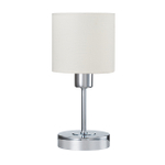 Настольный светильник 1х40Вт Е14, металл/ткань, хром/бежевый