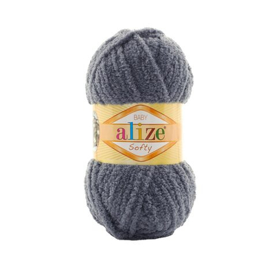 ALIZE "SOFTY" 100% Микрополиэстер, 50 гр., 115 м, Серый