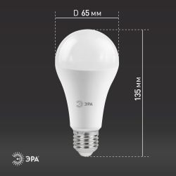 Лампа светодиодная ЭРА STD LED A65-25W-827-E27 25Вт груша теплый белый свет Е27