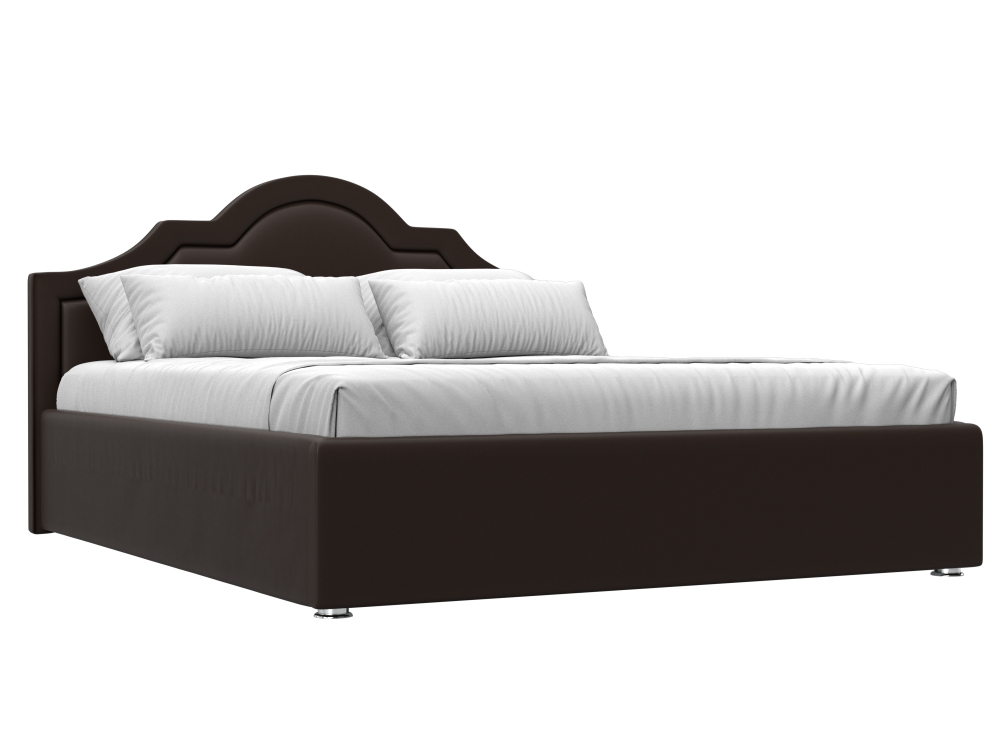 Кровать интерьерная Афина 160, Коричневый, Экокожа, 28509