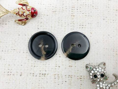 Пуговицы, d 2,5 см, чёрный с коричневым