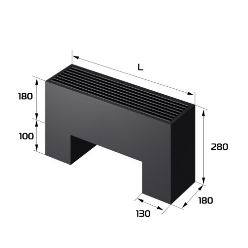 Конвектор напольный Royal Thermo STEP-180/180/600-3-N-BL-LG-BL
