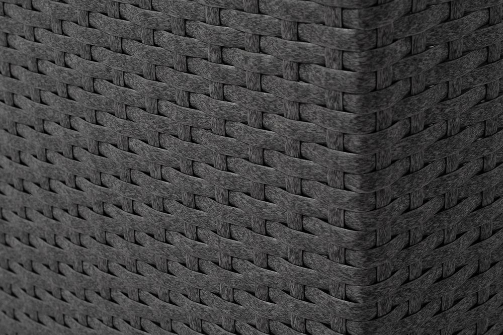 "Лунго" кашпо для цветов большое плетеное из искусственного ротанга, цвет графит